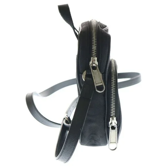 Gucci Off the Grid GG Canvas Leather Shoulder Bag Silver Black - Picture 3 of 6